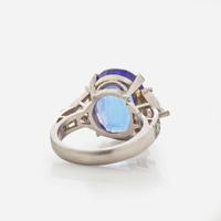A Platinum, Tanzanite, and Diamond Ring