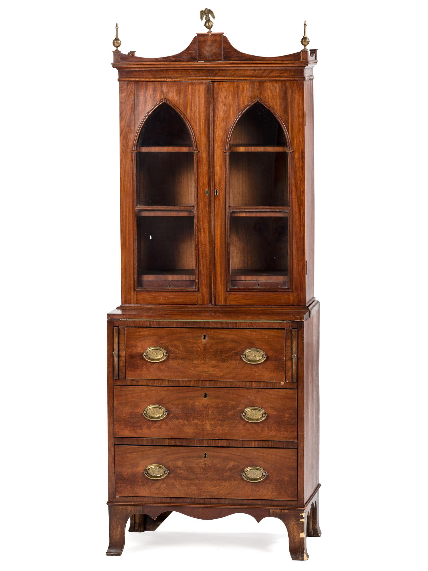 A Federal Style Mahogany Diminutive Secretary Bookcase