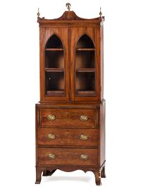 A Federal Style Mahogany Diminutive Secretary Bookcase