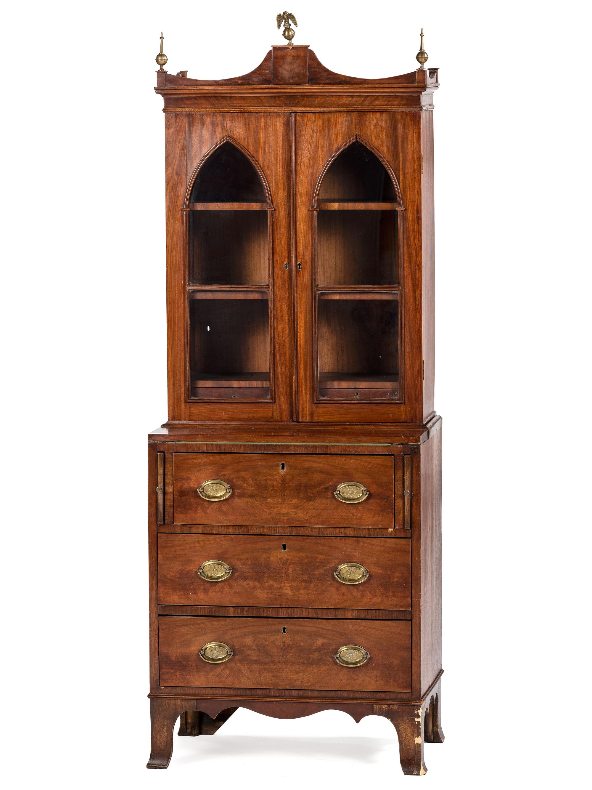 A Federal Style Mahogany Diminutive Secretary Bookcase