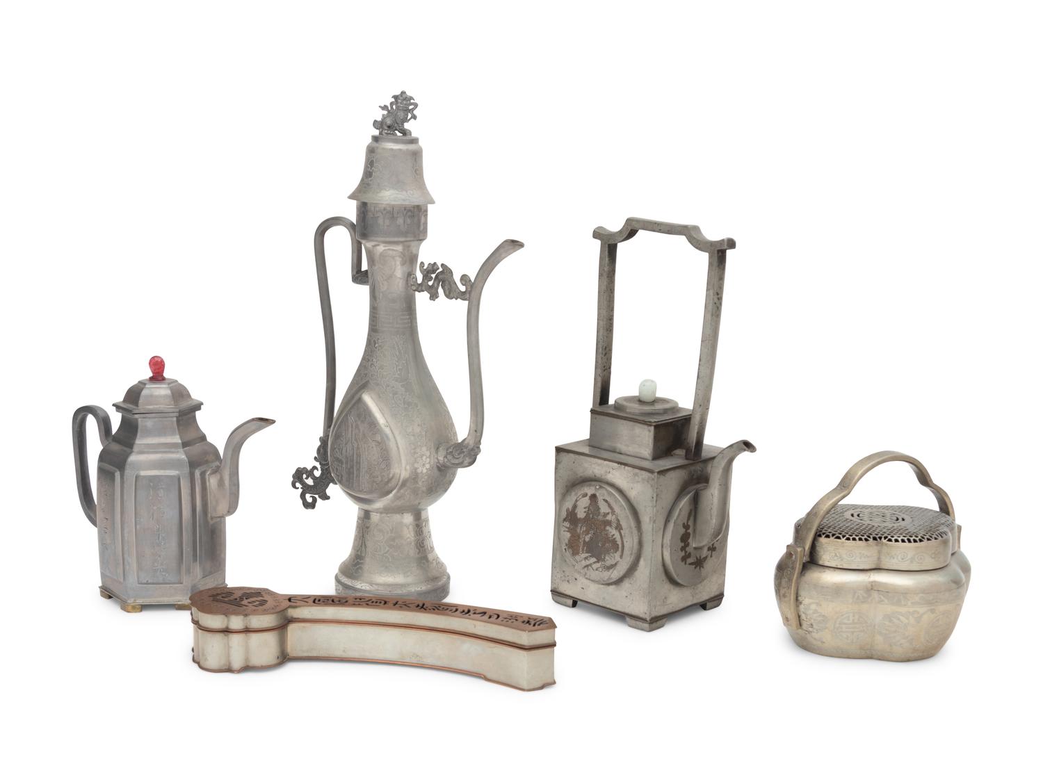 Five Chinese Pewter Wares