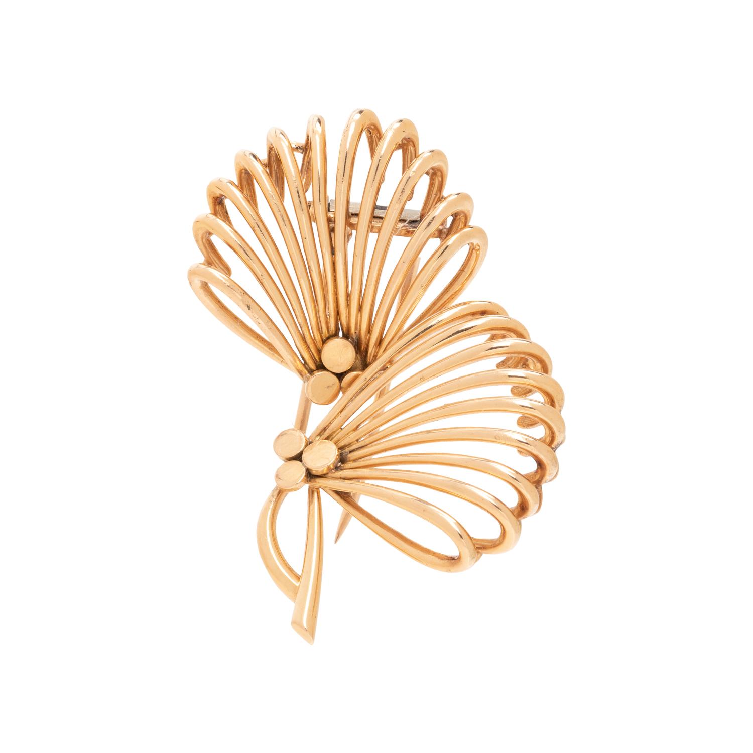 FRENCH, RETRO, ROSE GOLD BROOCH
