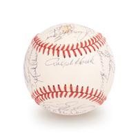 A 1983 Boston Red Sox Team Signed Autograph Baseball with 25 Signatures (Beckett Authentication Services Letter BAS Certified),