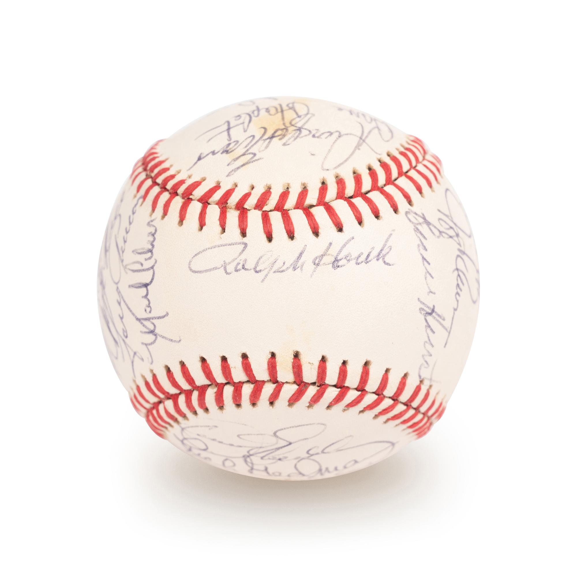 A 1983 Boston Red Sox Team Signed Autograph Baseball with 25 Signatures (Beckett Authentication Services Letter BAS Certified),