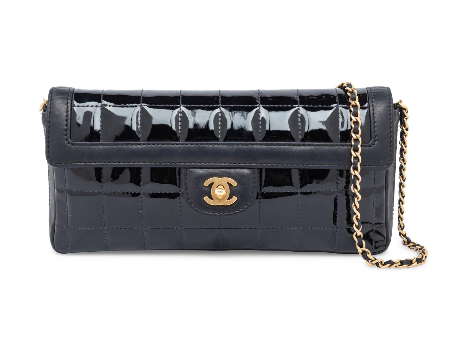 Chanel, Black Patent Chocolate Bar Bag