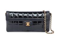 Chanel, Black Patent Chocolate Bar Bag