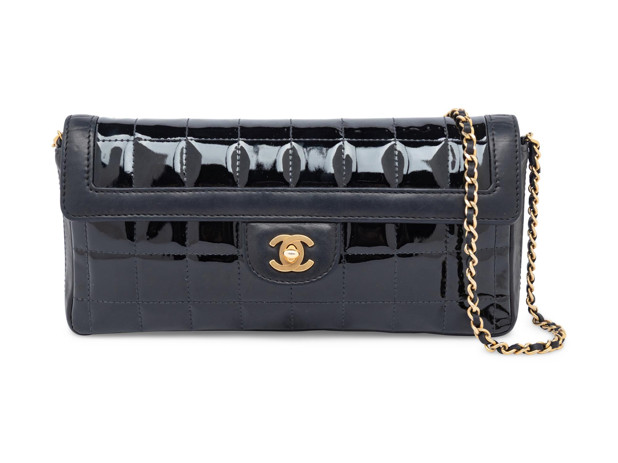 Chanel, Black Patent Chocolate Bar Bag