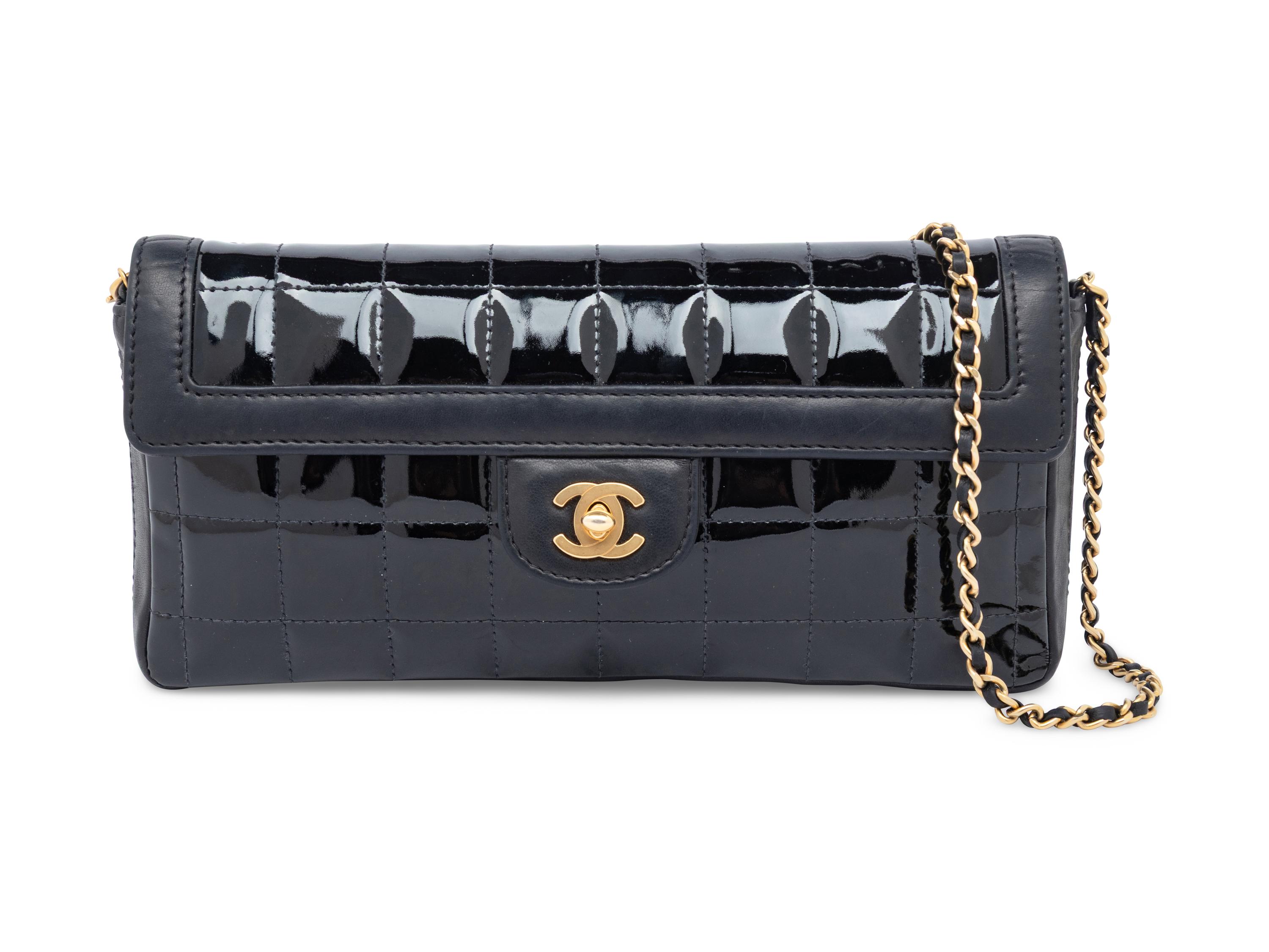 Chanel, Black Patent Chocolate Bar Bag