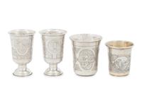 Four Russian Silver Beakers