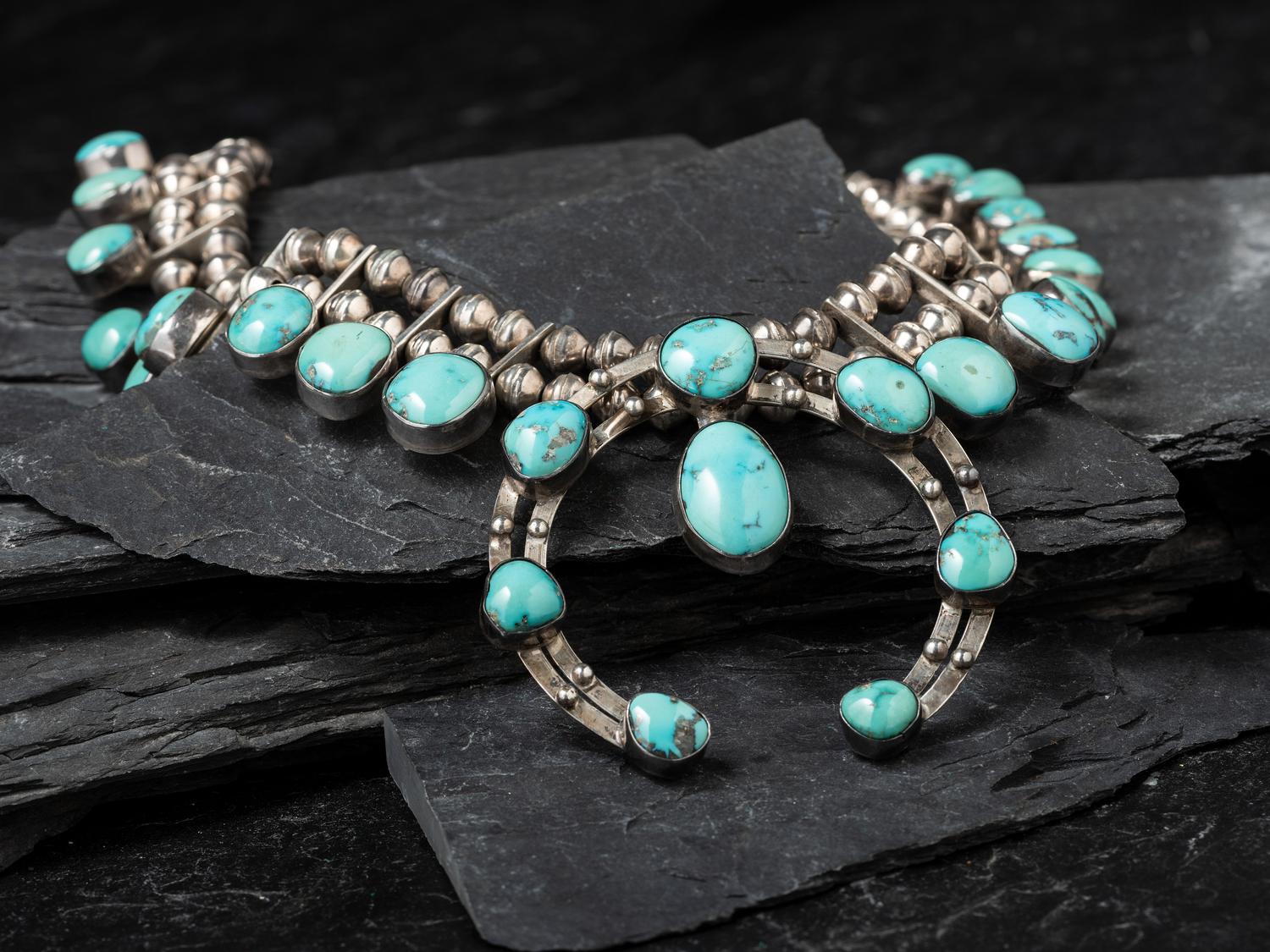 Southwestern-style Silver and Turquoise Necklace