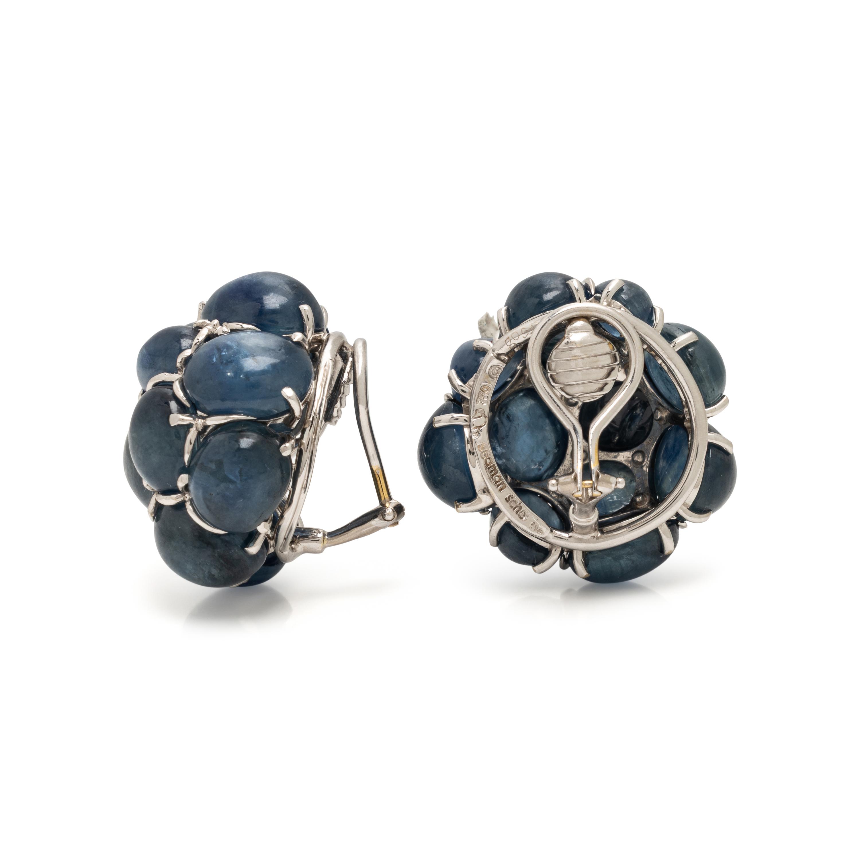 Seaman Schepps, 'Bubble,' Sapphire and White Gold Earrings