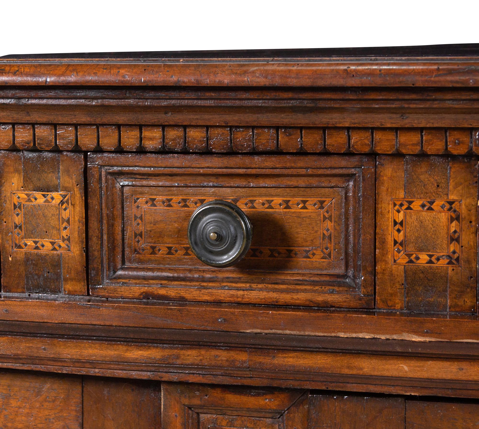 An Italian Baroque Walnut Serving Cabinet