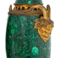 A Pair of French Gilt Bronze Mounted Malachite Cassolettes