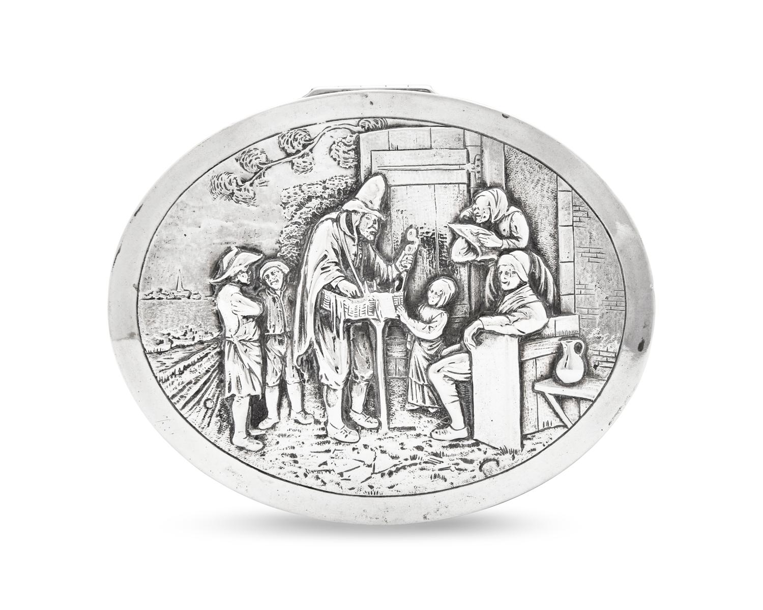 A Dutch Silver Tea Caddy