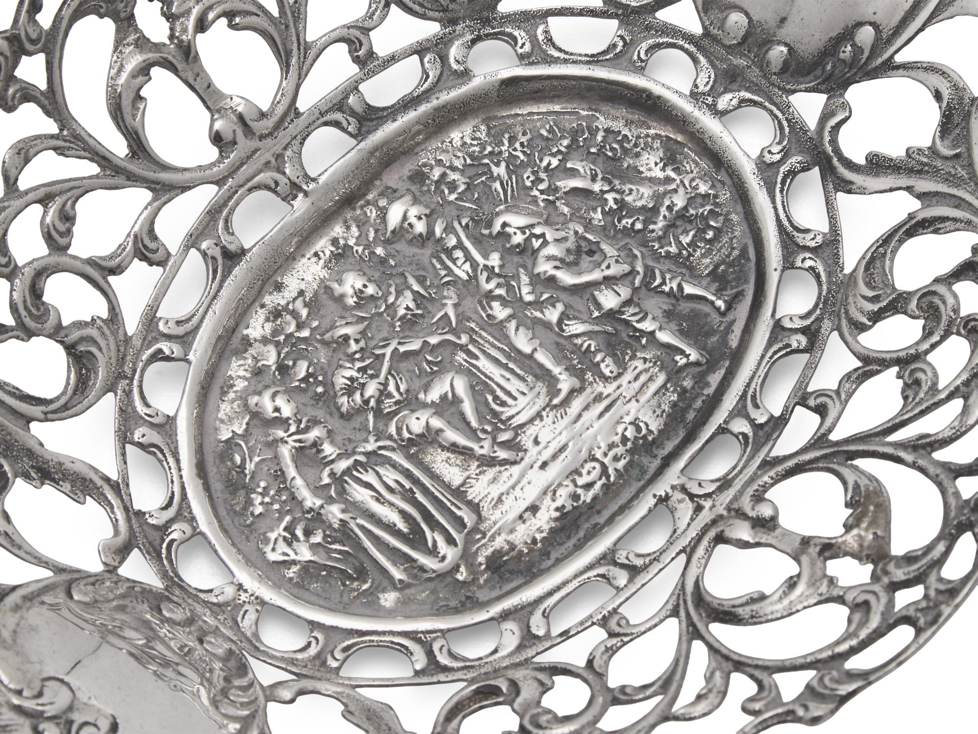 A Group of Six Continental and American Silver Repousse and Reticulated Articles