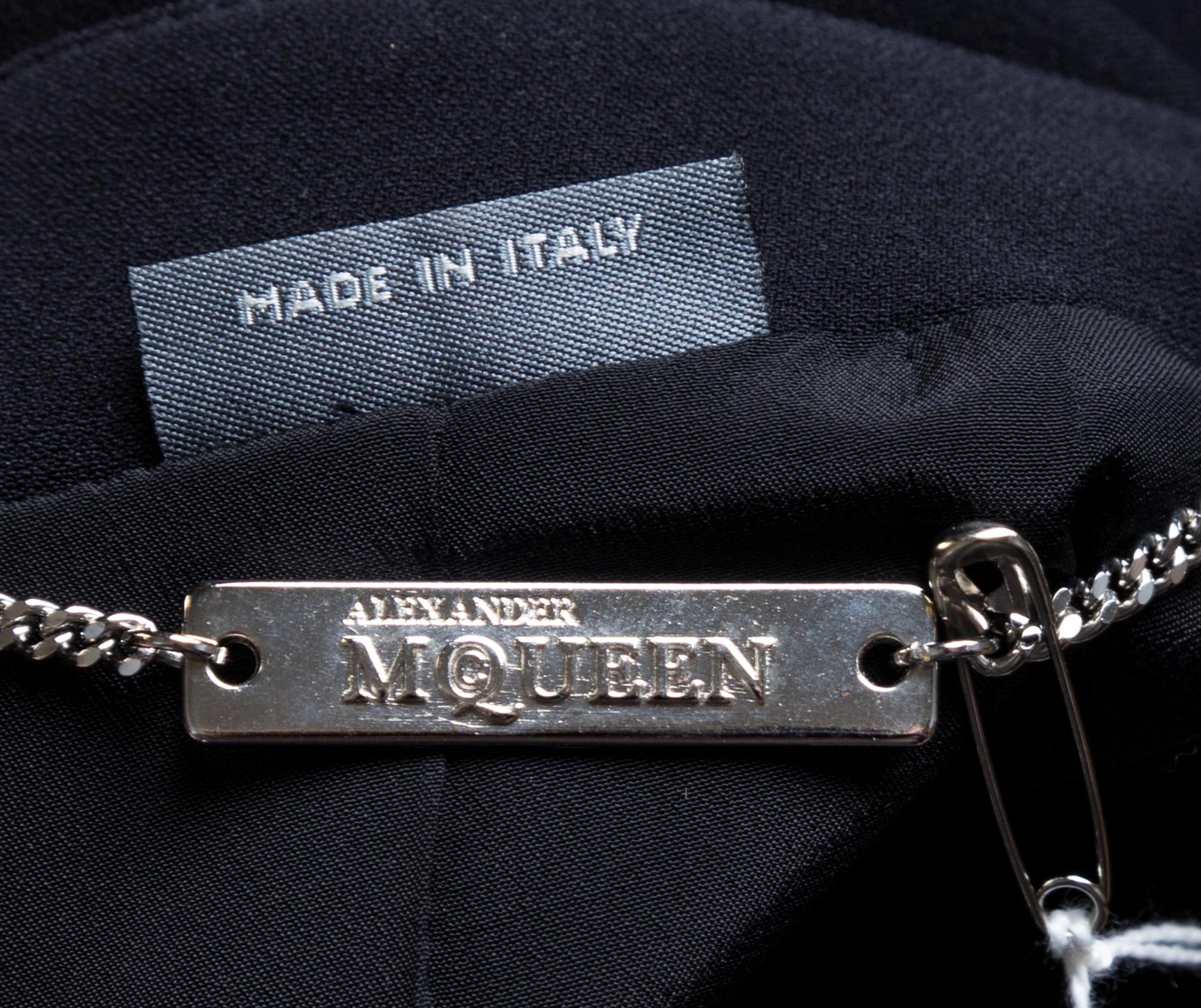 An Alexander McQueen Black Zipper Jacket and Skirt Ensemble, Both size 44.
