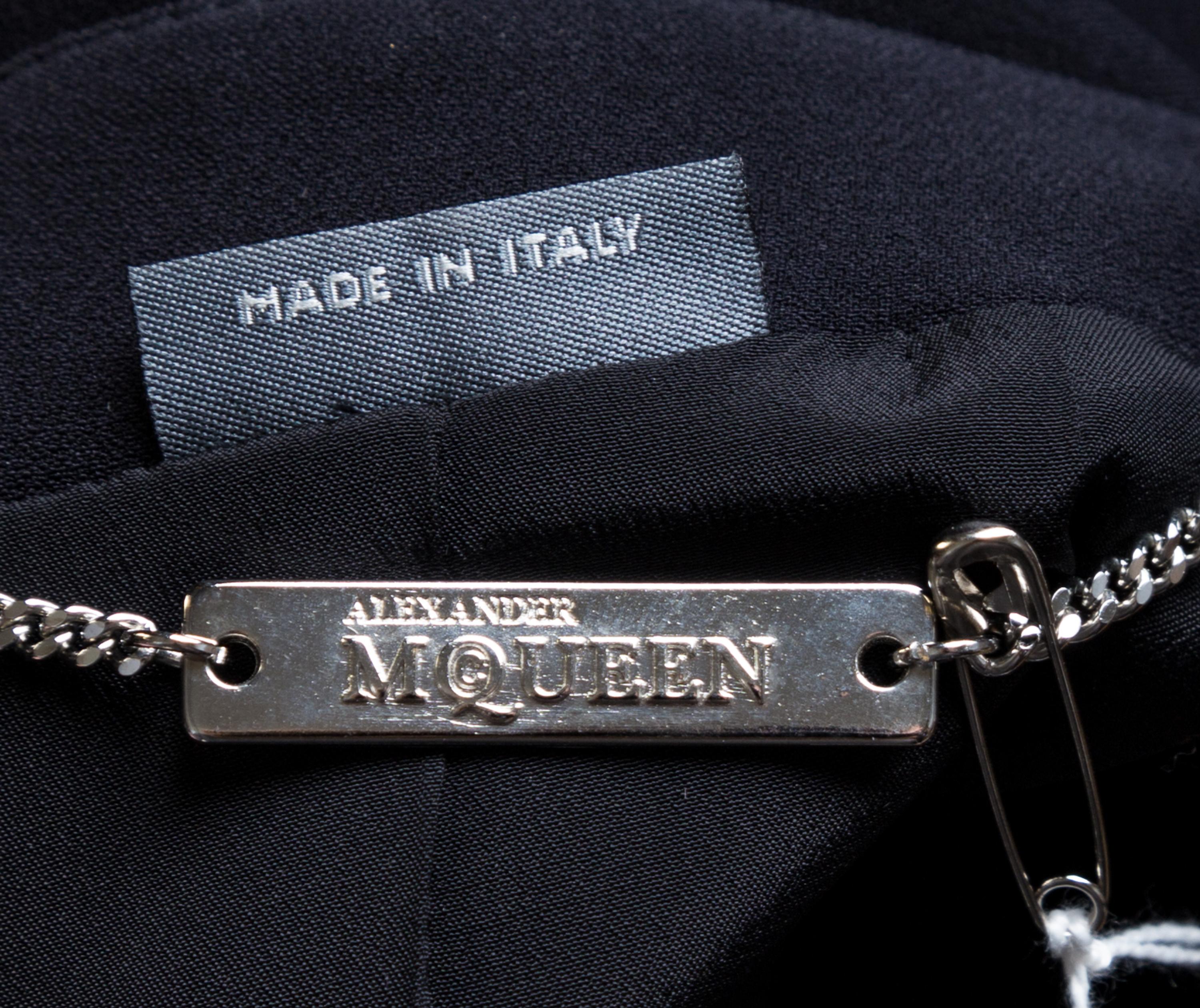 An Alexander McQueen Black Zipper Jacket and Skirt Ensemble, Both size 44.