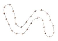 CULTURED BROWN PEARL AND BROWN DIAMOND NECKLACE