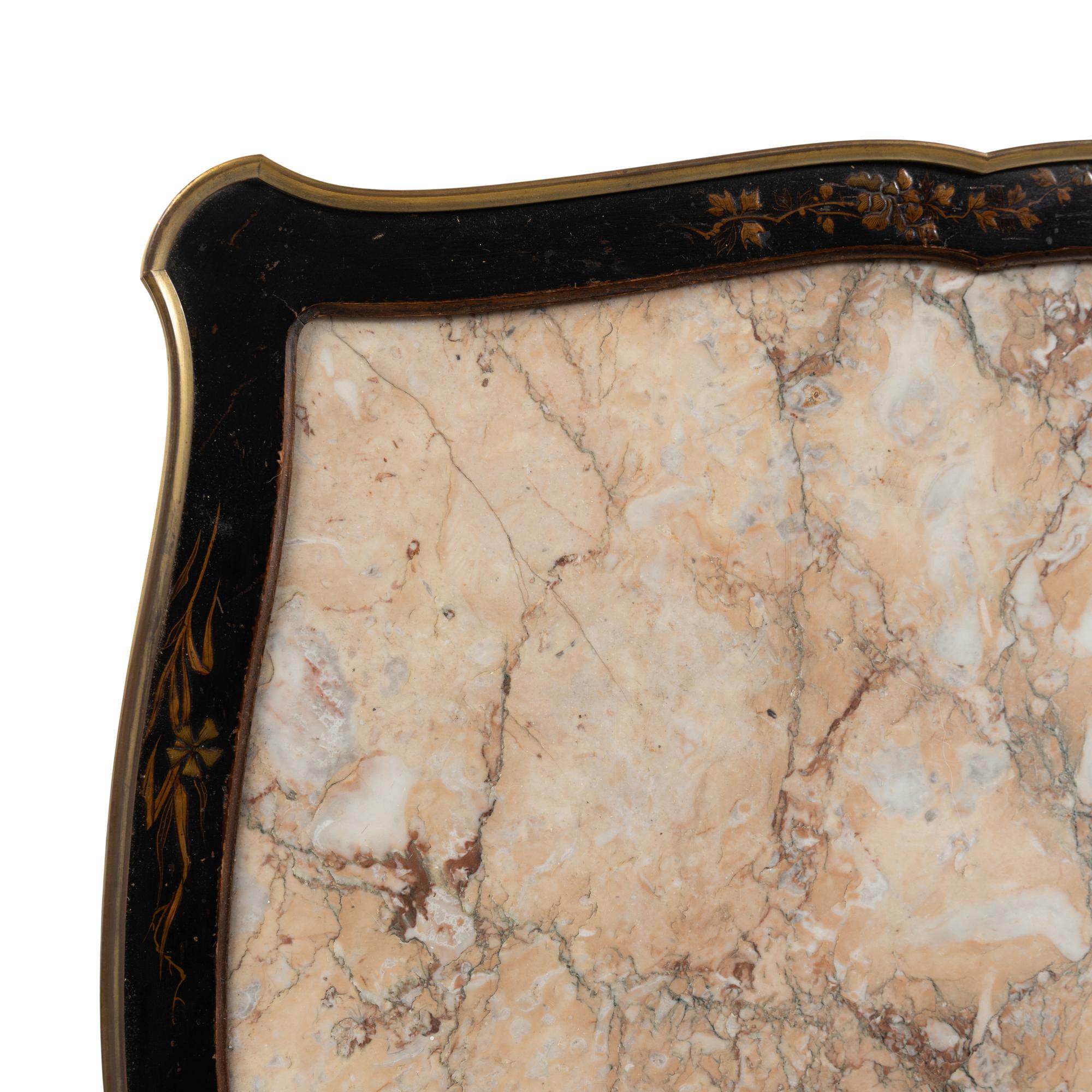 A Louis XV Style Black Lacquer and Gilt Bronze Mounted Table