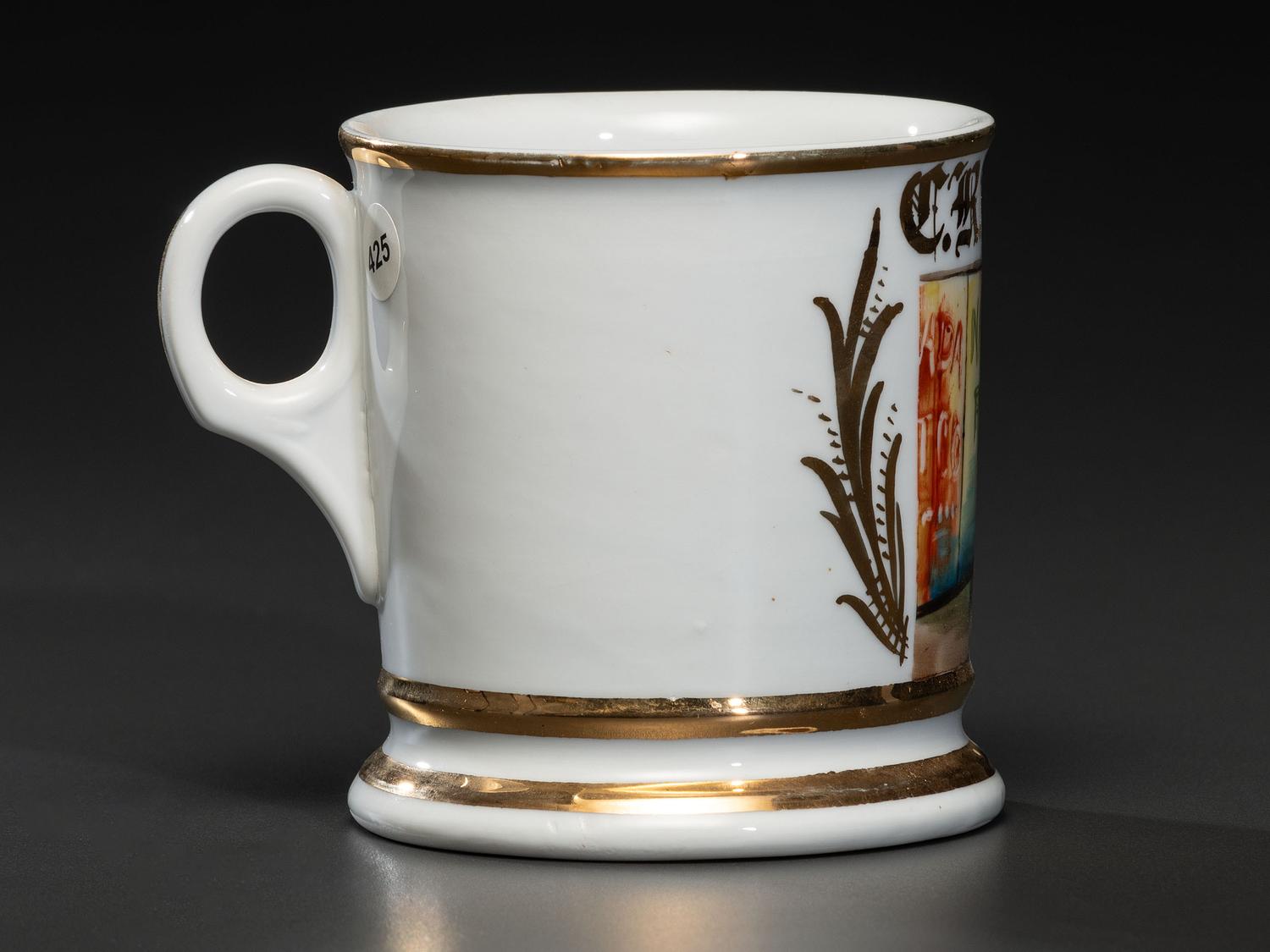 A Billboard Hanger's Porcelain Occupational Shaving Mug