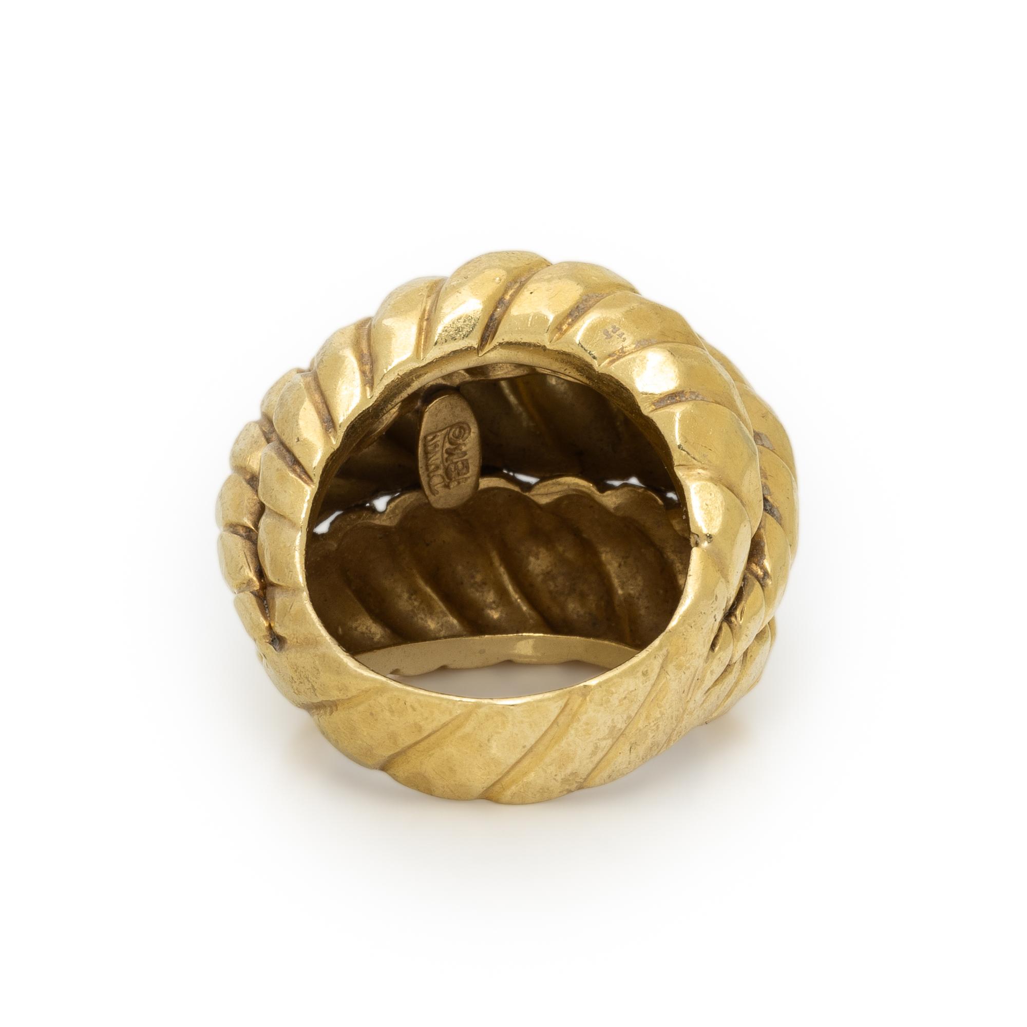 HENRY DUNAY, YELLOW GOLD RING