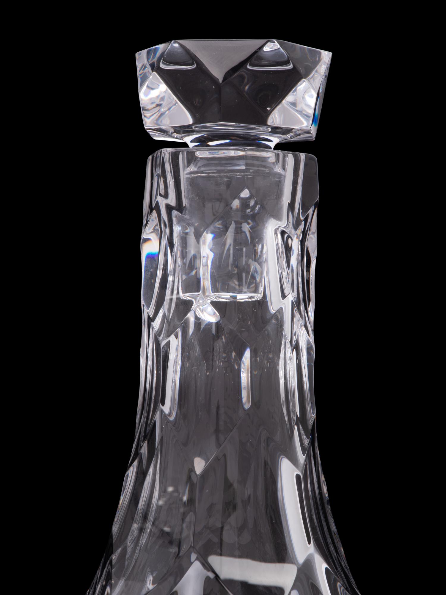 Two Steuben Turtleback Glass Decanters