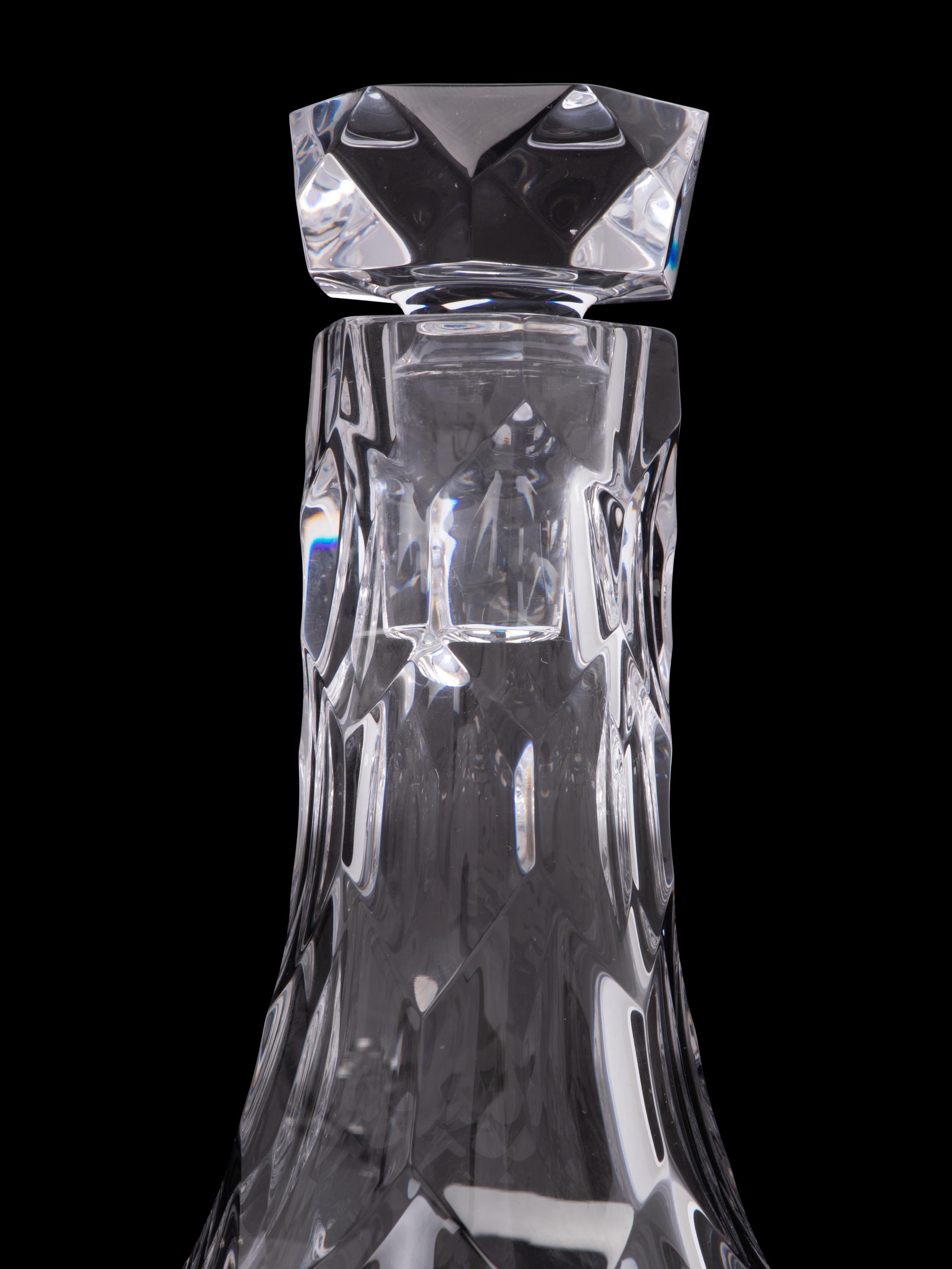 Two Steuben Turtleback Glass Decanters