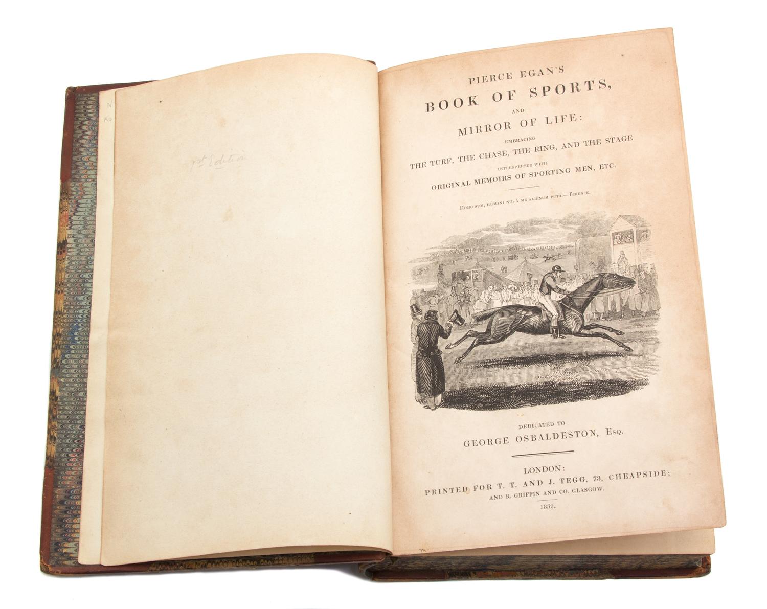 EGAN, Pierce (1772-1849). Book of Sports, and Mirror of Life.