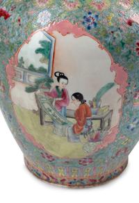 A Pair of Chinese Porcelain Vases with Elephant Handles