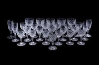 A Val St. Lambert Cut Glass Stemware Service