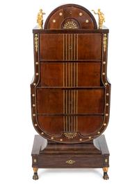 An Austrian Biedermeier Diminutive Gilt Metal Mounted Walnut Secretaire a Abbatant — EARLY 19TH CENTURY