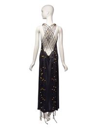 Exceptional Loris Azzaro Haute Couture, Black Halter Gown with Beads, 1971