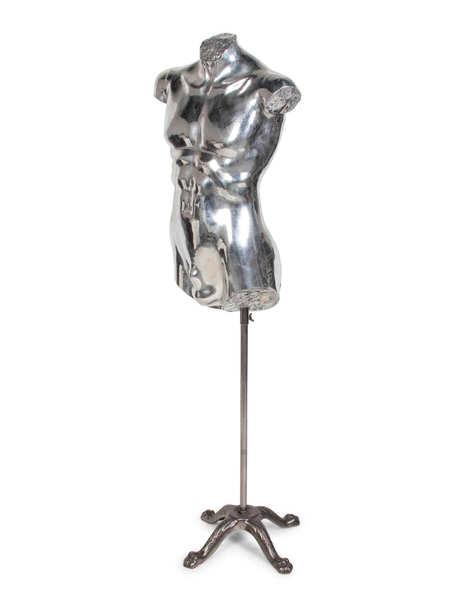 A Silvered Male Mannequin Form