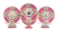 A Sevres Porcelain Partial Dessert Service Diameter of plate 9 1/4 inches. — 19TH CENTURY