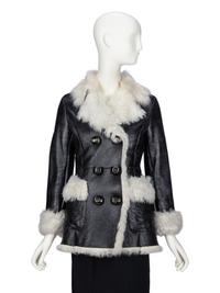 PRADA, BLACK SHEARLING COAT