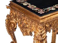 A Pair of Continental Giltwood and Pietra Dura Side Tables