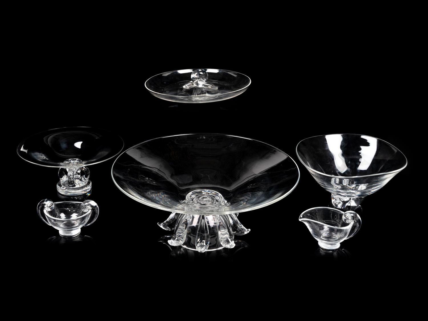 A Group of Steuben Glass Dining Articles
