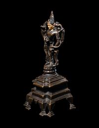 A Indian Partial Gilt Bronze Figure of Shiva