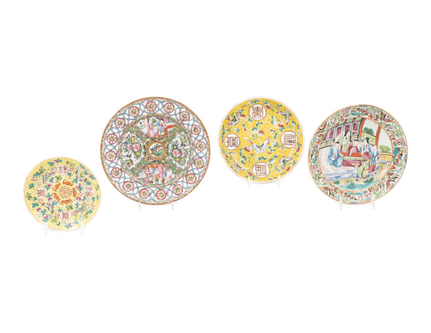 Six Chinese Famille Rose Porcelain Plates