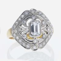 An 18K Gold and Diamond Russian Ring
