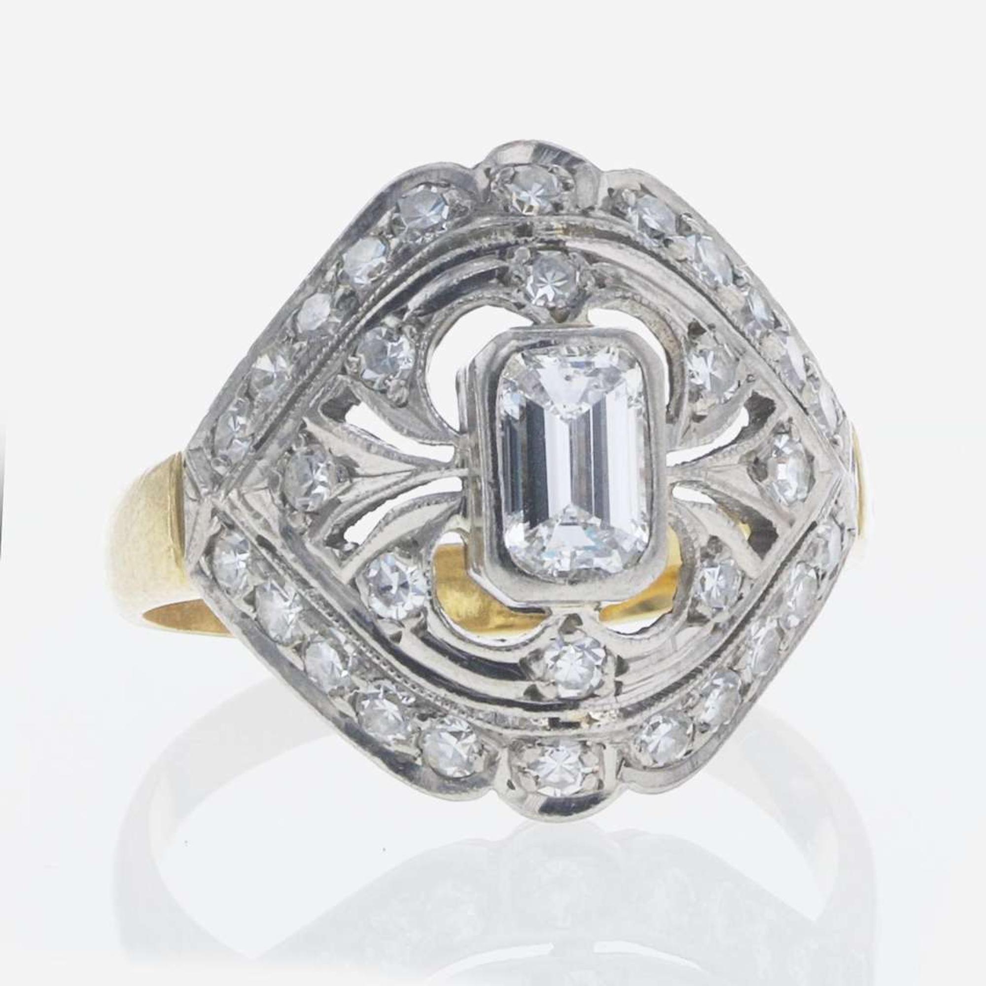 An 18K Gold and Diamond Russian Ring