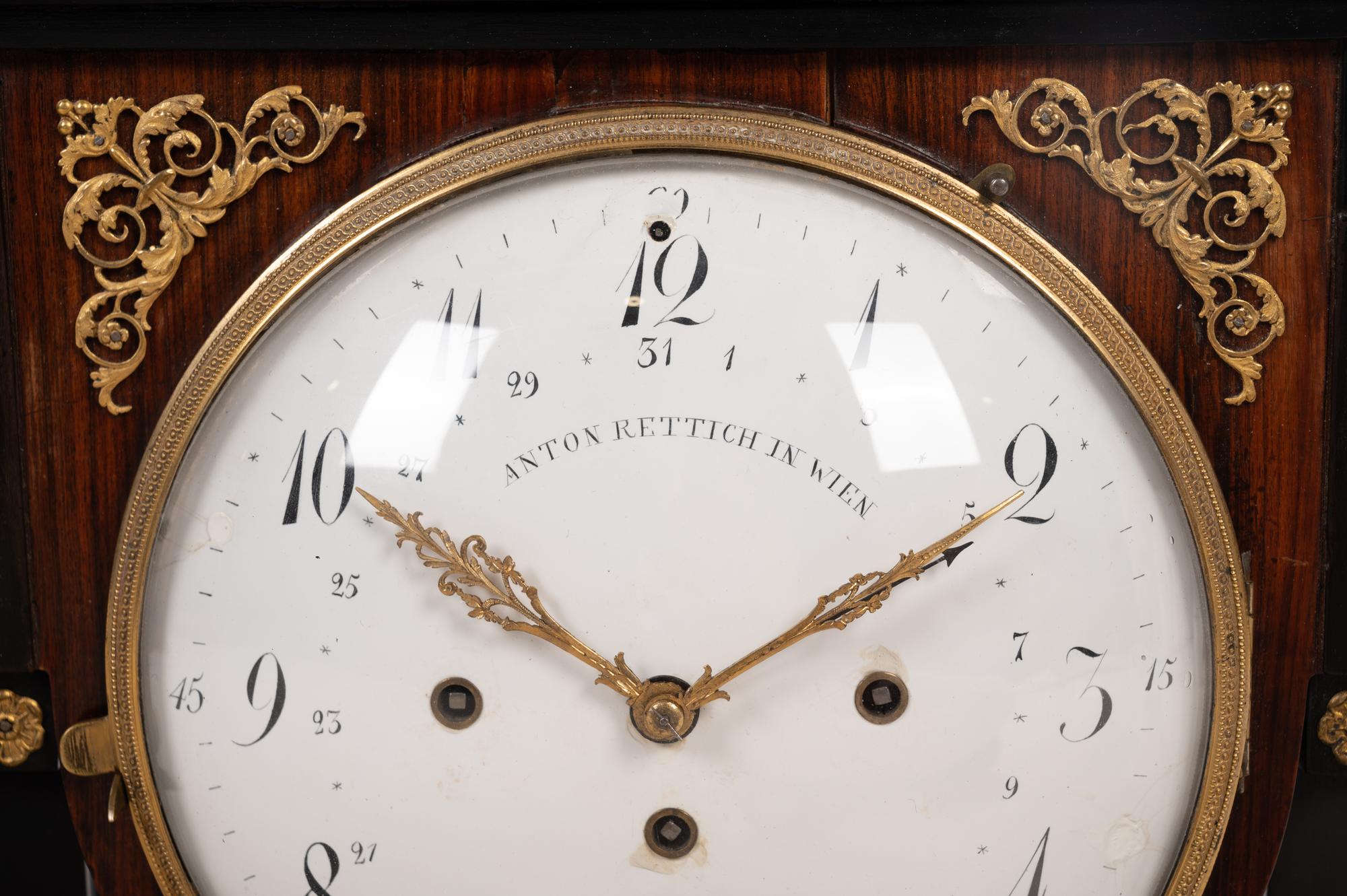 An Austrian Alabaster and Bronze Mounted Mahogany Clock