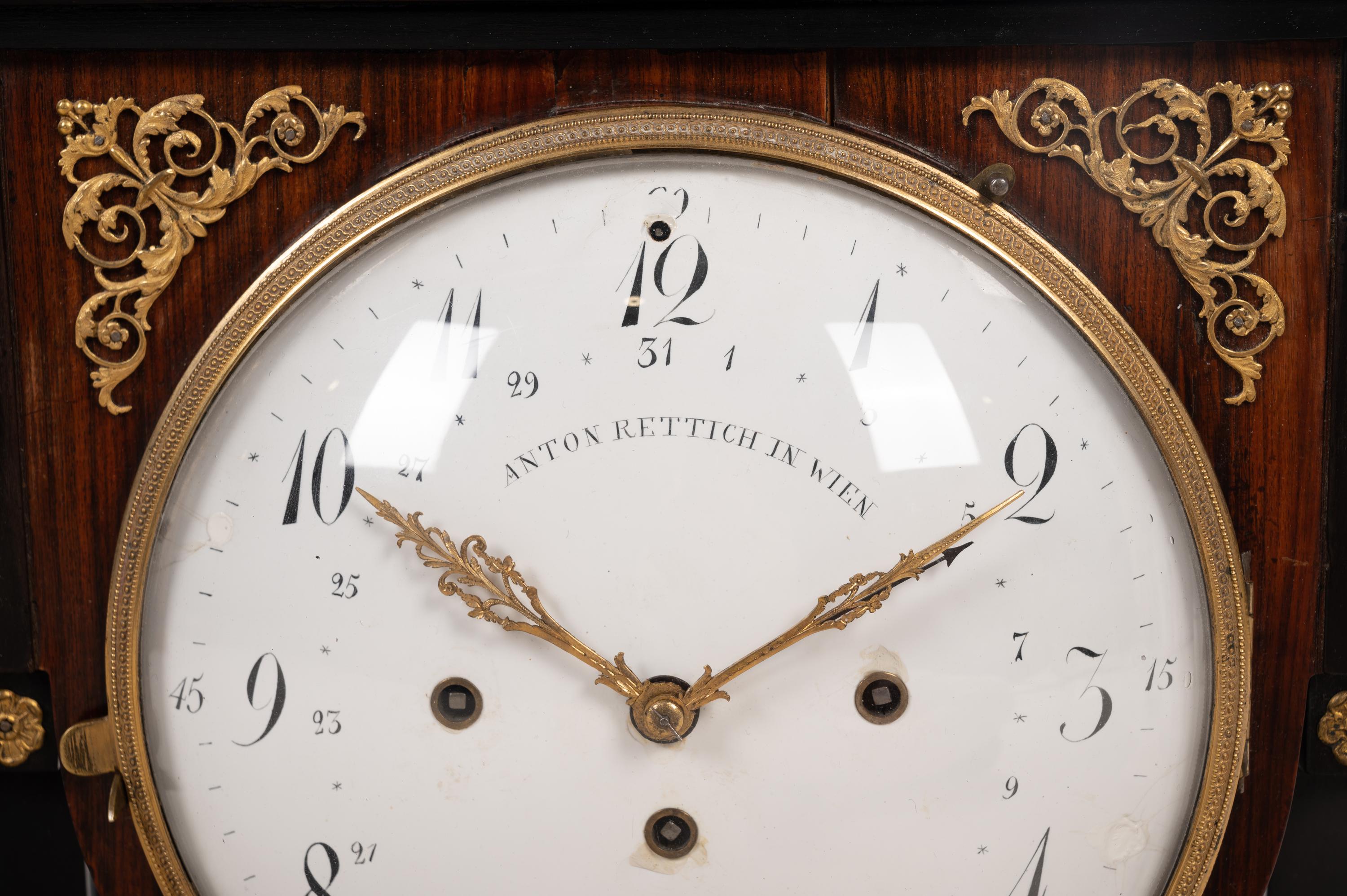 An Austrian Alabaster and Bronze Mounted Mahogany Clock