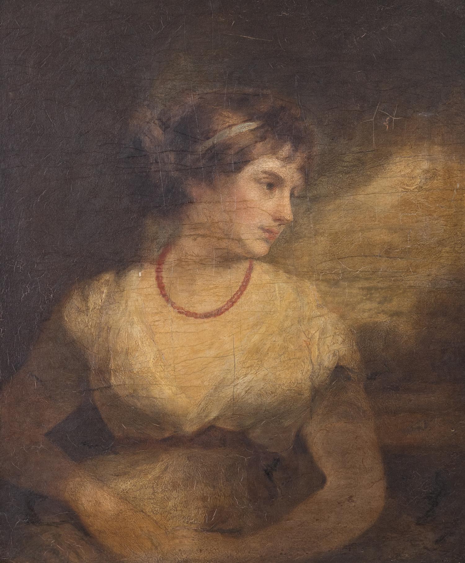 American Artist Unknown, 19th Century Portrait of a Lady, oil on canvas