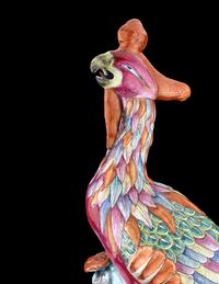A Pair of Chinese Export Porcelain Figures of Phoenixes