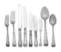 A Tiffany and Co. Wave Edge Silver Flatware Service