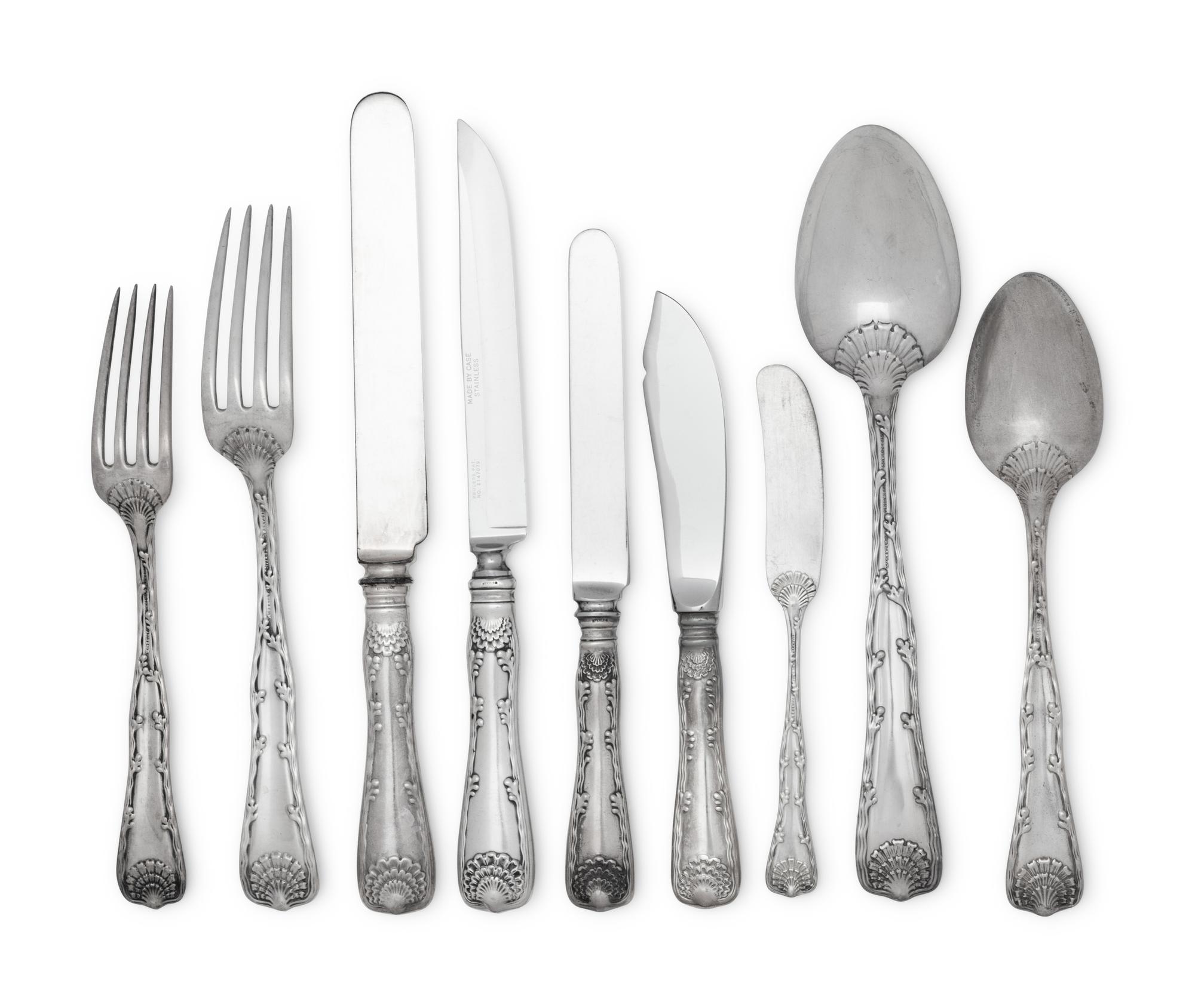 A Tiffany and Co. Wave Edge Silver Flatware Service