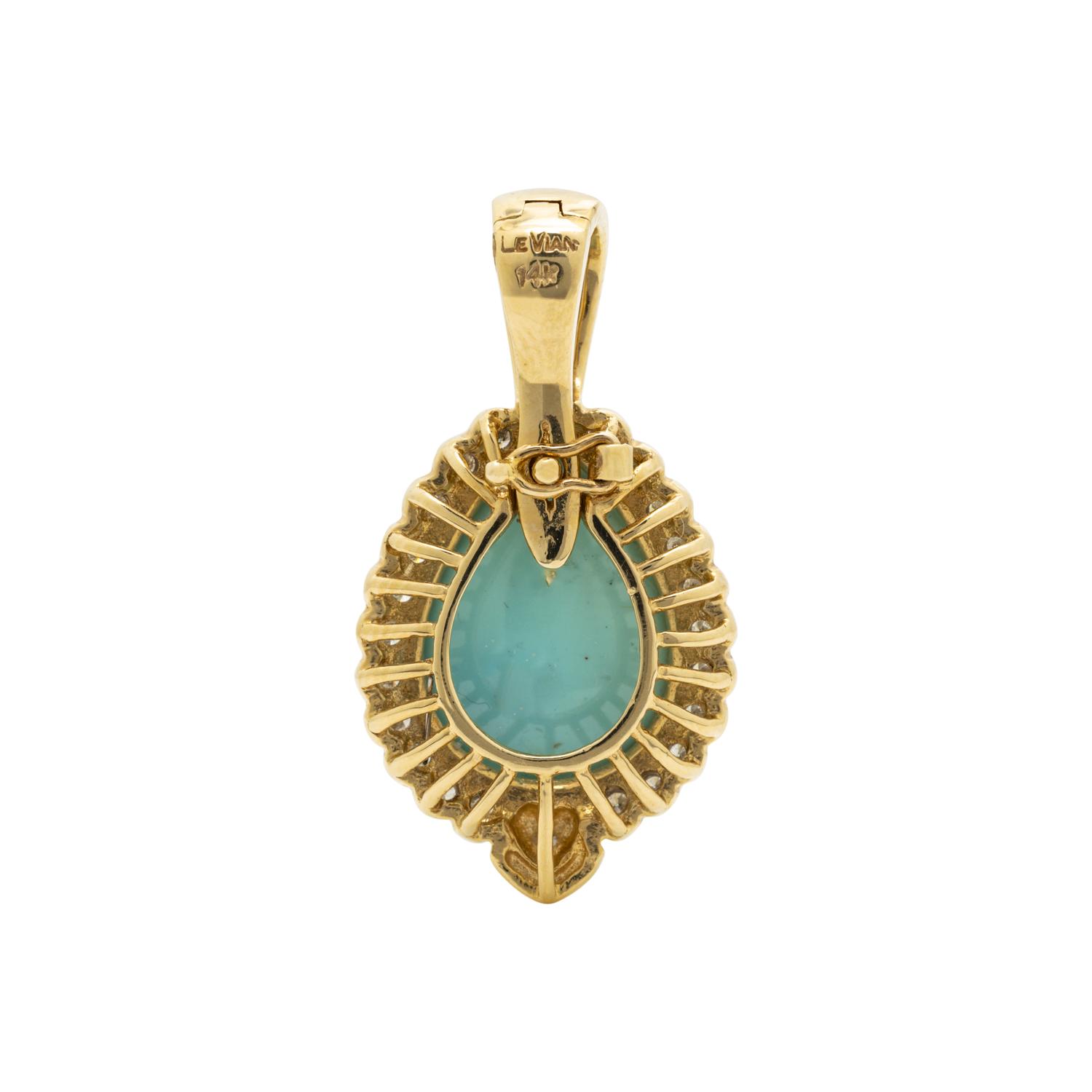LE VIAN, TURQUOISE AND DIAMOND PENDANT