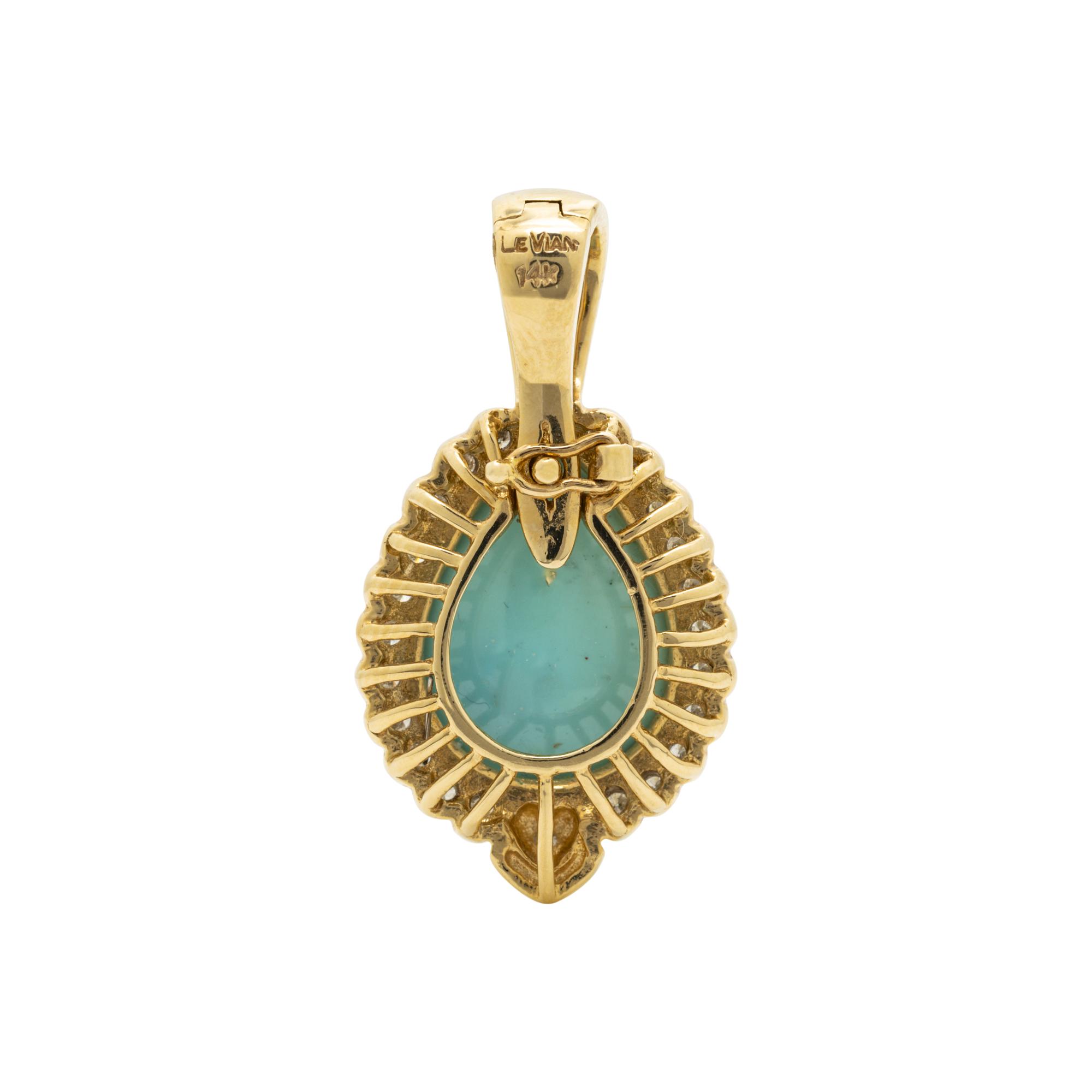 LE VIAN, TURQUOISE AND DIAMOND PENDANT