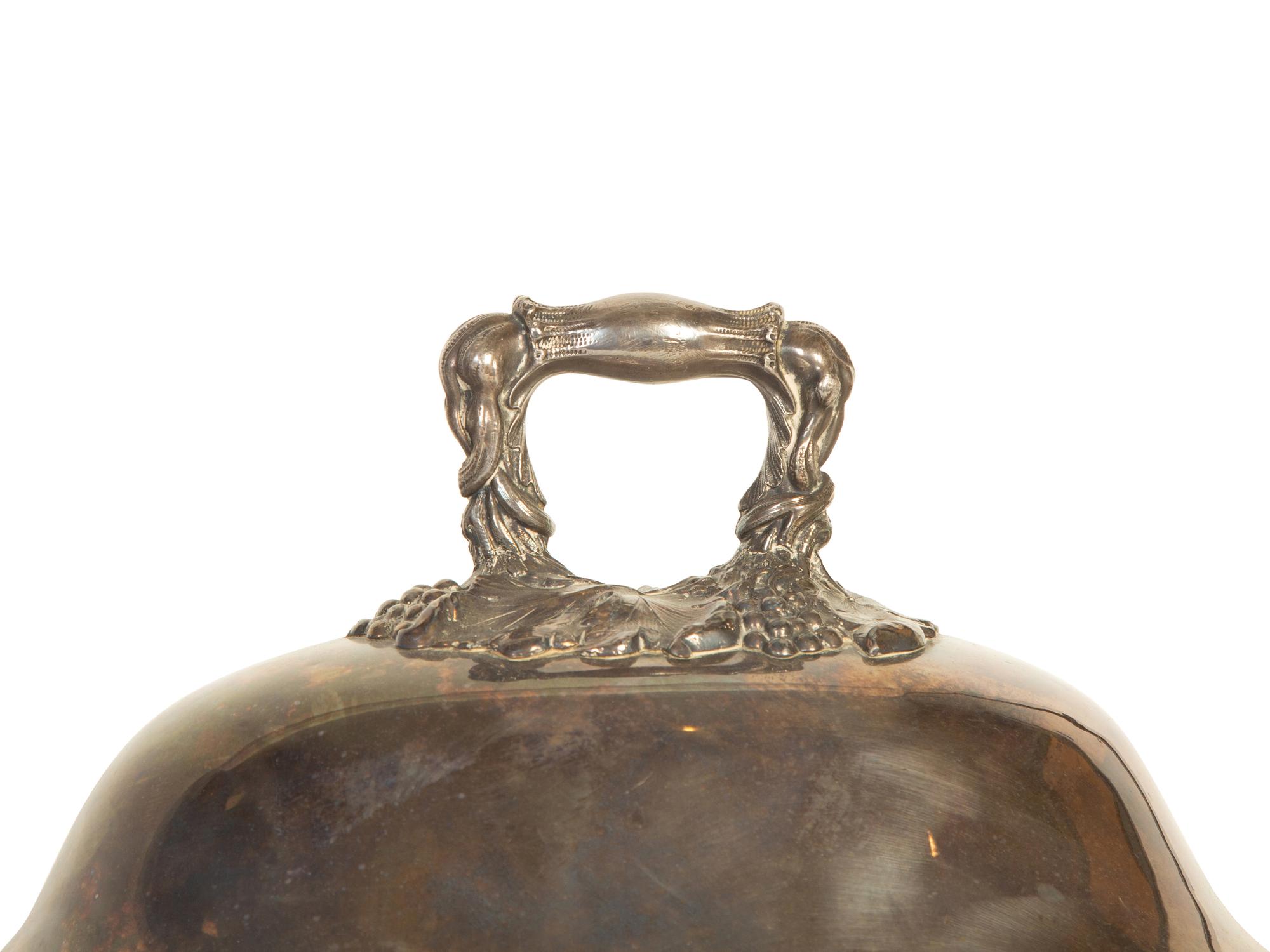 A Pair of Continental Silver-Plate Cloches Converted to Wall Pocket Jardinières